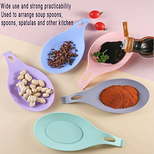 Mtomdy 751342 10 Pieces Set Kitchen Silicone Spoon Rest,Spoon Rest For Kitchen Counter,Holder Colorful Spatula Holder Rest Kitchen Tool,For Cooking Spatula, Ladle, Brush thumb #4