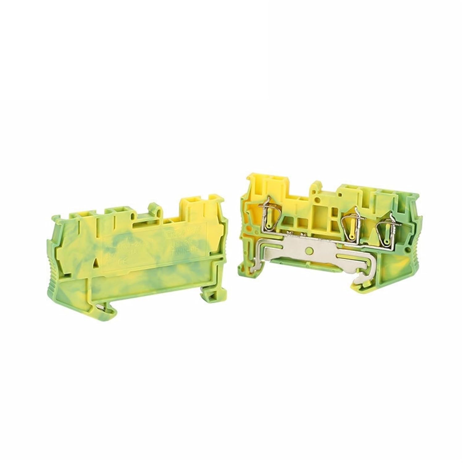 5Pcs ST2.5-TW-PE Din Rail Ground Wire Connector for 2.5 mm² 3 Connections Electric Earth Spring Terminal Block ST 2.5-Twin-PE