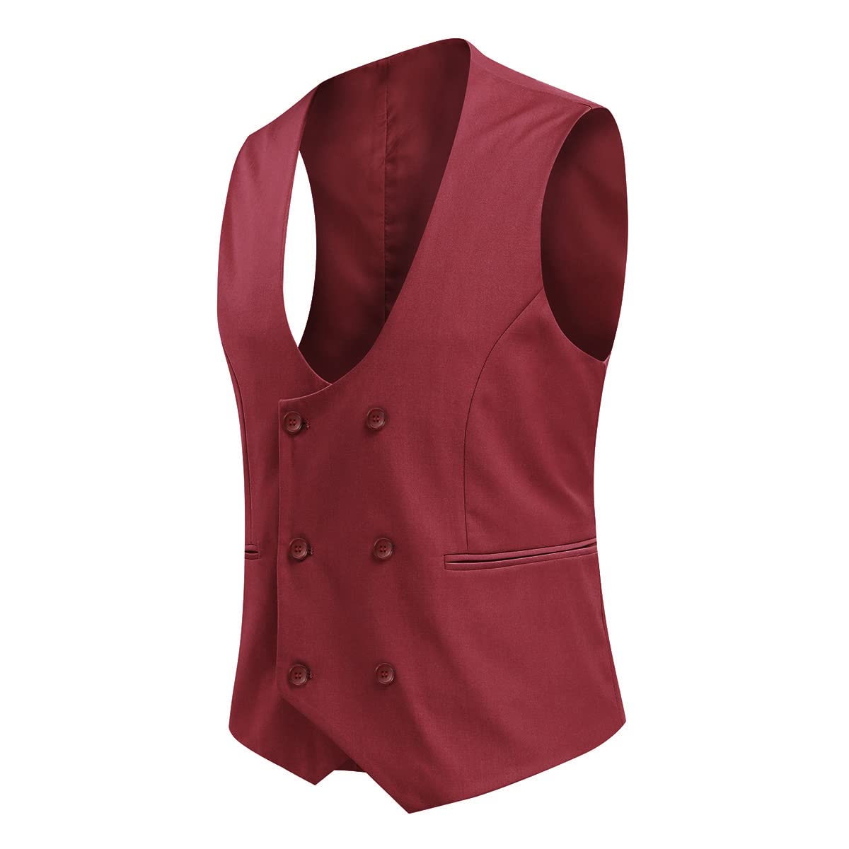 Allthemen Gilet da Uomo Gilet da Abito Doppiopetto Gilet da Uomo Western con Scollo Rotondo per Affari