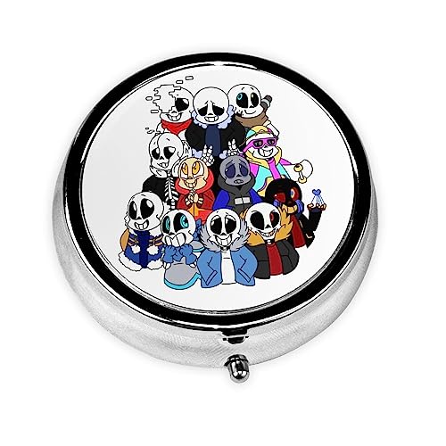 携帯用 丸型 3段分割 ピルケース アンダーテール サンズ 薬ケース くすりいれケース 薬ポーチ 錠剤ケース 仕切り付き カプセル サプリ 小分け 収納 サプリケース 習慣薬箱 1日3回 携帯型 サプリメントケース 薬箱 小型 かわいい 軽量 耐久性 飲み