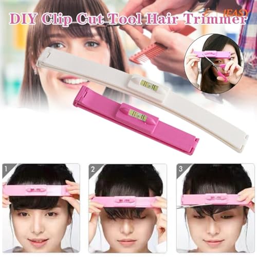 COYUN 2 Stück Haare Spitzen Schneiden haarschneidehilfe schablone pony schneiden hilfe Haarschnitt Set, Haarschnitt-Clip, Haarschnitt-Anleitung, Fortgeschrittener Friseur-Assistent