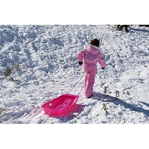 Slippery Racer Downhill Sprinter Flexible Kids Toddler Plastic Cold-Resistant Toboggan Snow Sled With Pull Rope And Handles, Pink #TOP2
