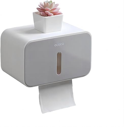 Soporte de papel higiénico impermeable al aire libre para baño, dispensador de papel higiénico TP de plástico a prueba de mascotas, cubierta