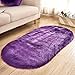 Produktbild LAZMLA Badematte, rutschfeste Kunstwolle, Badezimmerteppich, superweich, Fußabdrücke, für Heimdekoration, 1 Stück, Purple Oval, 80 * 150cm