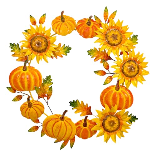 16Metal-Fall-Wreath-Wall-Decor-Sunflower-and-Pumpkin-Handcrafted-Autumn-Harvest-Door-Decoration 16Metal Fall Wreath Wall Decor Sunflower and Pumpkin Handcrafted Autumn Harvest Door Decoration