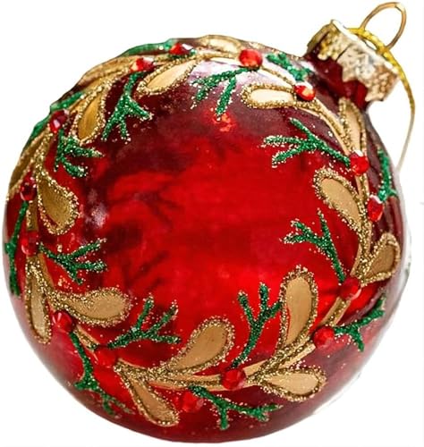 Boules de Noël en verre de 8 cm - Décorations de sapin de Noël - Boules de Noël en verre suspendues (#3)