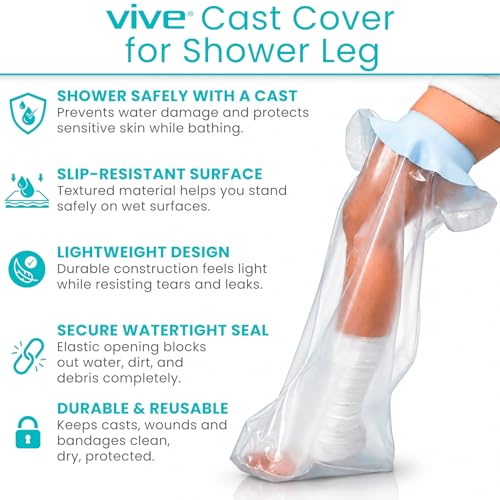 Protection de douche pour jambe cassée et pansement étanche