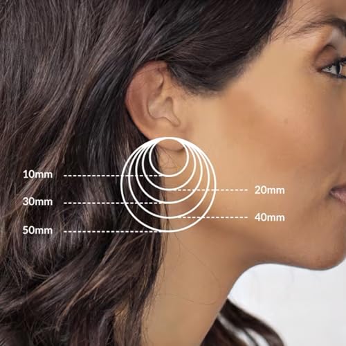 JTV 3.6 ct Cubic Zirconia Hoop Earrings for Women - Rhodium-Plated Sterling Silver - Tarnish-Resistant, Lightweight Elegant Hoops with Secure Clasp - Gift Box Included - Hoop Single Set4