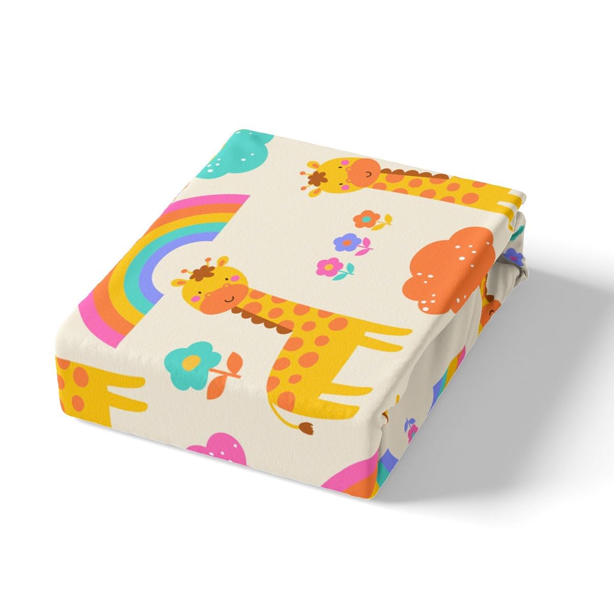 Copripiumino singolo con giraffa a fumetti per ragazzi e ragazze, set di biancheria da letto arcobaleno adorabile per bambini, donne e uomini, ultra morbido, set di copripiumino arcobaleno per bambini