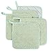 Lifaith Set di 5 presine da cucina completamente in cotone e in tessuto di spugna termoresistente, ideali per uso quotidiano in cucina e con fornelli e forno Menta Verde