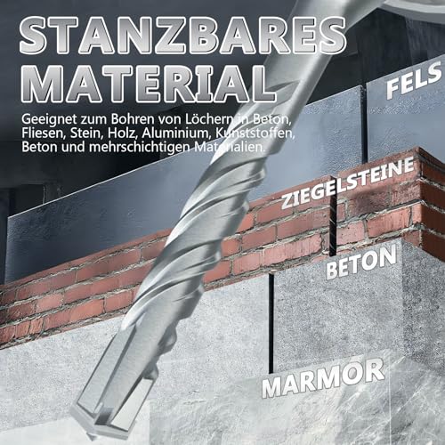 SDS Plus Bohrer 8 mm×310 mm für Beton, Mauerwerk & Stein – langlebig und leistungsstark