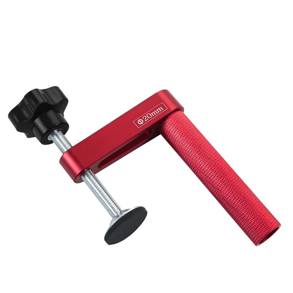 Xnuiasqe Adjustable Bench Dog Hole Hold Down Clamps 20mm Stable Fast Hold Bench Dog Hole Clamps Aluminum Table Clamp Protective Pads Woodworking Quick Clamping