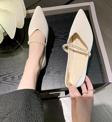 Women's Flats Pointed Toe Dressy Ballet Flats Comfortable Ladies Mary Jane Shoes Slip On Office Shoes3