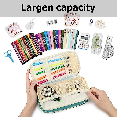 Image of Mountain guest Large Capacity Pencil Case Multi-Slot Pencil Pouch Durable Pencil Box Portable Office Pen Bag with Zipper