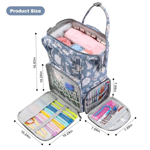Image of crochet bag,knitting bagBackpack and Tote Bag Storage Bag ,Large capacityYarn Storage Organizer Travel Crochet Bag Women Carrying Crochet Accessories Knitting Needles Crochet
