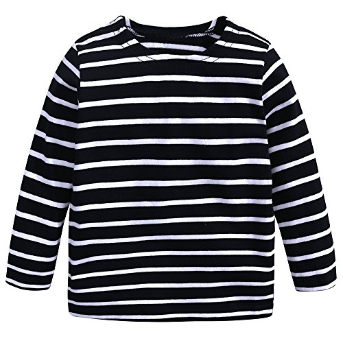 Kids Boys Girls T-Shirt Baby Star Striped Long Sleeve O Rong BFF Tee Tops