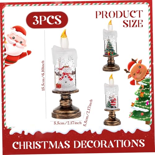 Velas de Navidad con luces LED de nieve a pilas para hogar 3