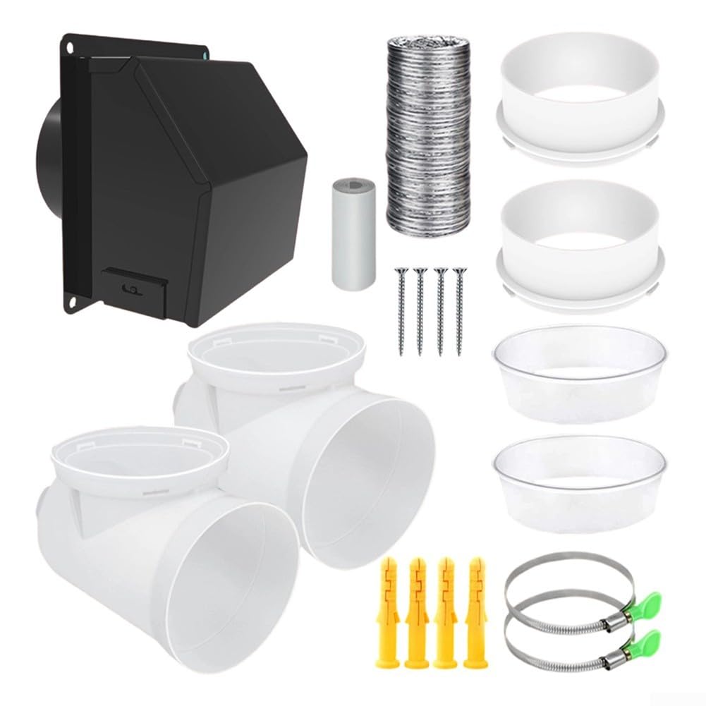 Kit ventilation sèche-linge 10,2 cm avec coude 90° et tuyau acier galvanisé