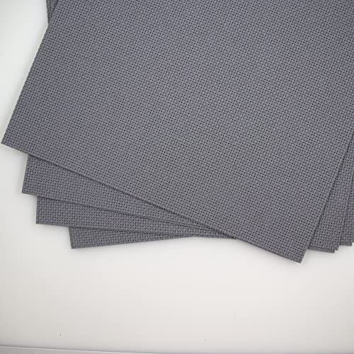 Image of KCS 4 pc of 12 inch x 18 inch 14CT Counted Cotton Aida Cloth Cross Stitch Fabric (Light Steel Grey)
