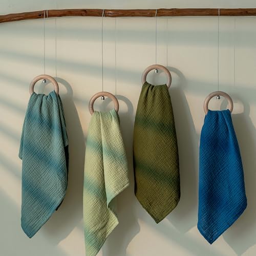 Image of Muslin Receiving Blankets, Neutral Blanket Swaddling for Newborn Boys and Girls, 5 Pack Breathable and Skin-Friendly Swaddle Wrap for Infant Baby (Soft Colors)