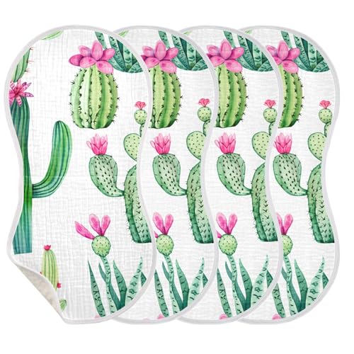 xigua Cacti and Succulents Baby Burp Cloths for Newborn Boys and Girls 2 Pack, Soft & Absorbent Cotton Baby Burp Cloth, Baby Washcloths, Newborn Towel, Burp Rags3