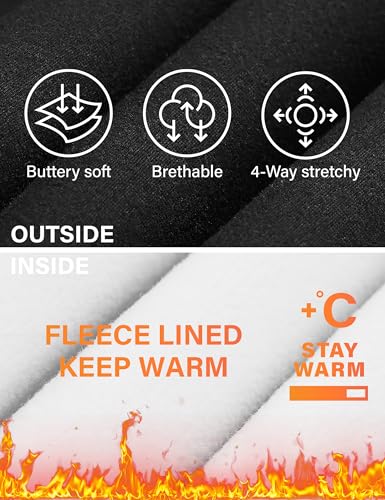 Thick Fleece Lined Leggings for Women Tummy Control High Waisted Workout Thermal Warm Soft Yoga Pants for Cold Winter3