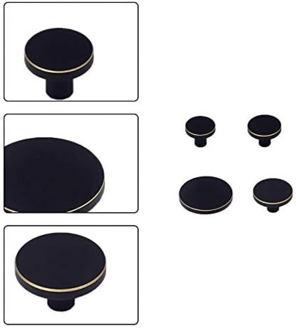 Pomelli rotondi in ottone per armadietti, maniglie a foro singolo, piccole manopole con viti per cassetti, armadi, porte, decorazioni, 33 mm