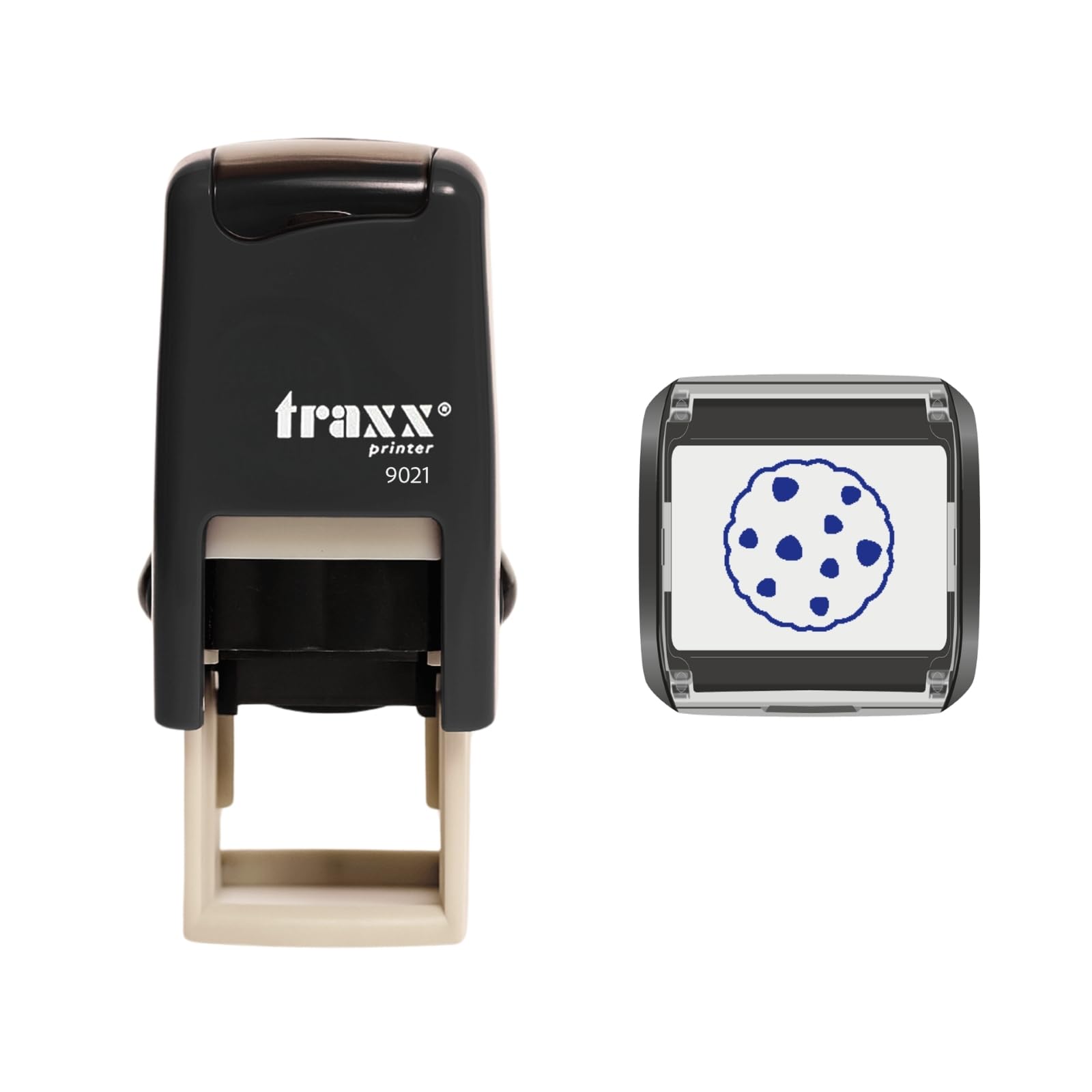 Traxx 9021 Loyalty Card Self Inking Rubber Stamp Biscuit Cookies Shop Baker *A Blue Cookie Design*