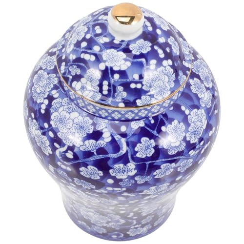 OSALADI Tarro de Cerámica Azul para Té 1300 Ml Tapa Hermética, Recipiente Multifunción para Almacenamiento en Cocina, Bote Vintage para Guardar Té y Alimentos