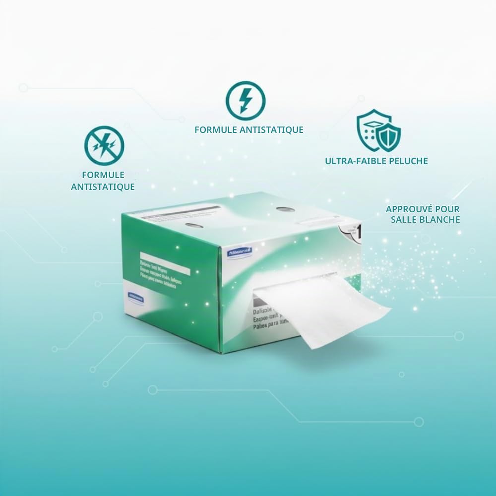 Lot de 280 lingettes de nettoyage délicates en fibre optique sans poussière, antistatiques pour le nettoyage et l'entretien des connecteurs de fibre optique