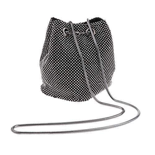 yotijar 2x Feminino Deluxe Diamante Bolsa Balde Bolsa de Noite Portátil Bolsa Clutch Bolsa