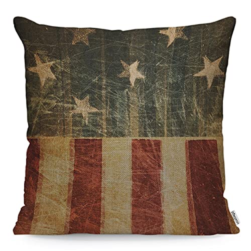 WONDERTIFY Housse de coussin vintage drapeau américain pour homme et femme, 45 x 45 cm