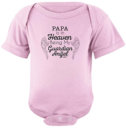 Baby Gifts For All In Memory of Loved One Papa in Heaven Being my Guardian Angel Bodysuit 12 Months Pink