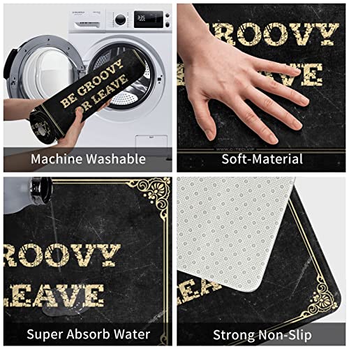 Tapis de porte d'entrée Be Groovy or Leave pour maison propre