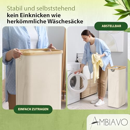 Panier à linge 2 compartiments pour stopper le désordre bac de tri 100l compact - 7