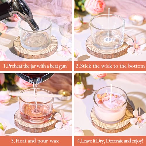 Connoo CLEAR CANDLE MAKING JARS 040 15 Pack 4 Oz Clear Glass Candle Jars thumb #3