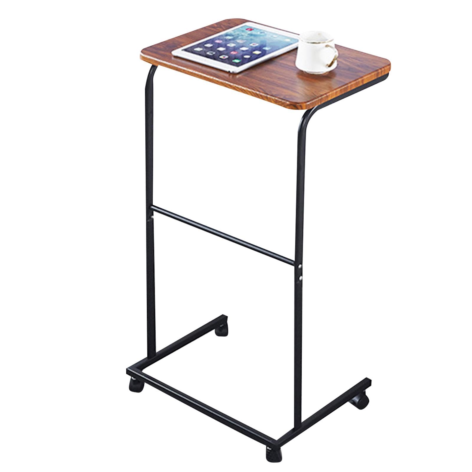 Mesa auxiliar móvil para cama, mesa auxiliar con marco de metal | mesa auxiliar deslizante silenciosa para sala de estar para una alta capacidad de carga