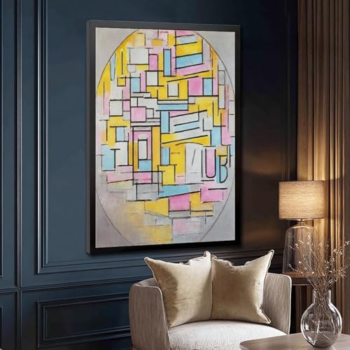 Tableau Mondrian Composition avec avions solution décoration murale grand format
