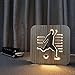 ZXYDD Lampada da tavolo In Legno Luce di Notte Gioco Calcio 3D Hollow USB Creativo Decorativo LED Lampada Da Tavolo Camera Da Letto Per Bambini Compleanno 19 * 19 cm Scrivania