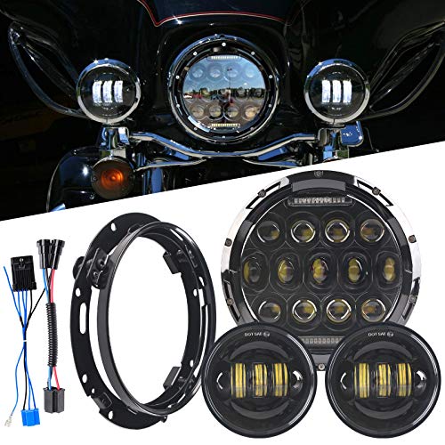 Amazon.co.jp: 75W 7インチLEDヘッドライト ホワイトハローリング、30W