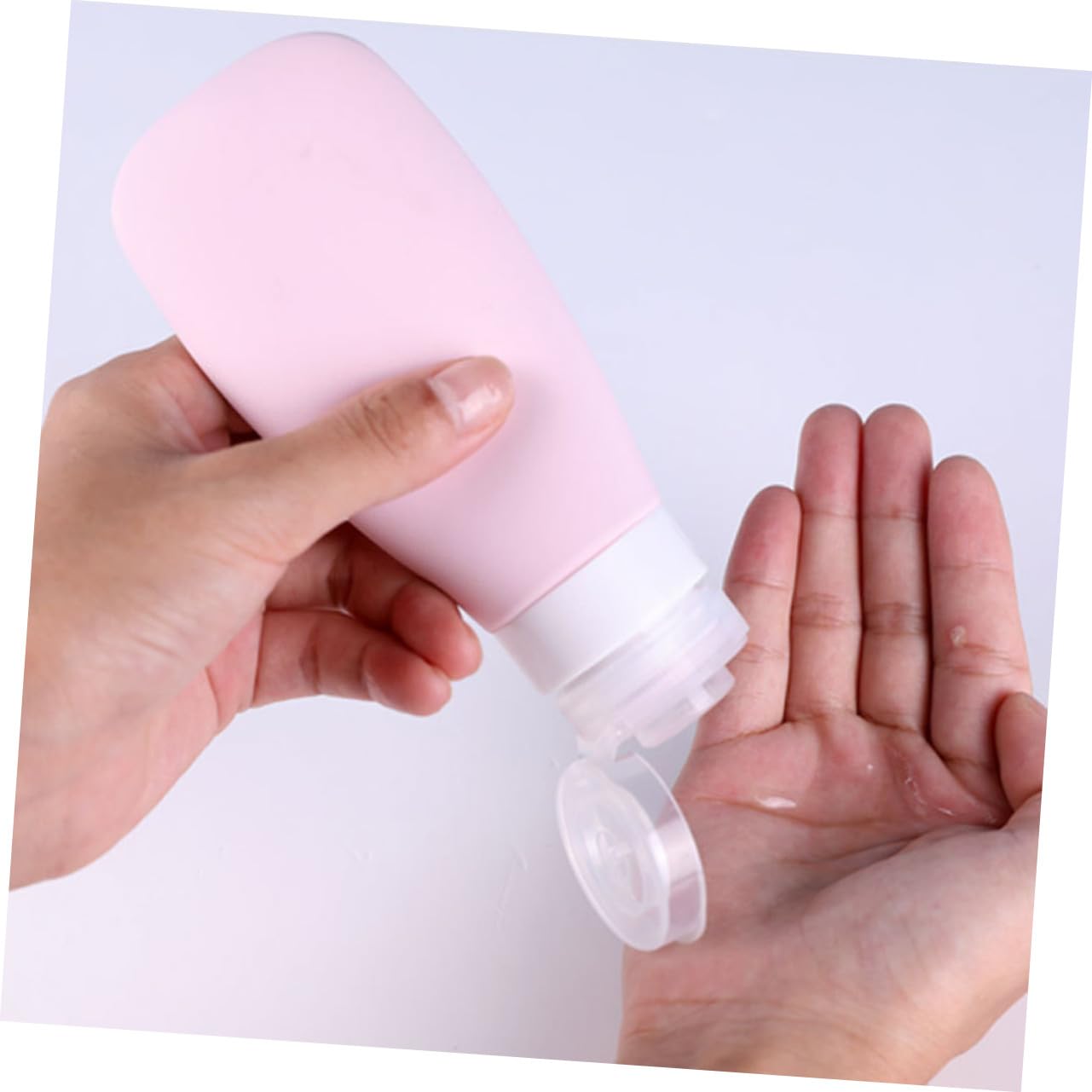6 u Botellas de Viaje para Cosméticos Envases de Loción 60ml de Silicona Cierre Hermético para Viajar y Uso Diario