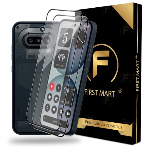 Image of FIRST MART Tempered Glass Screen Protector for Nothing Phone 4A - Full-Glue Screen Guard, 3D Edge to Edge, HD Clear, Bubble-Free, Case-Friendly, Black, Pack of 2