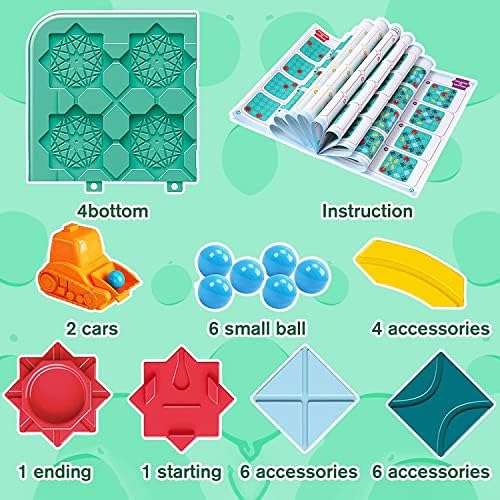 Marble Run for Kids Ages 4-8,Brain Teaser Puzzles for Boys Girls,118 Challenges and 4 Levels of Skill-Building Challenges Best Logic Board Game for Home & Travel Activity 2 51NtoLP5DhL. AC