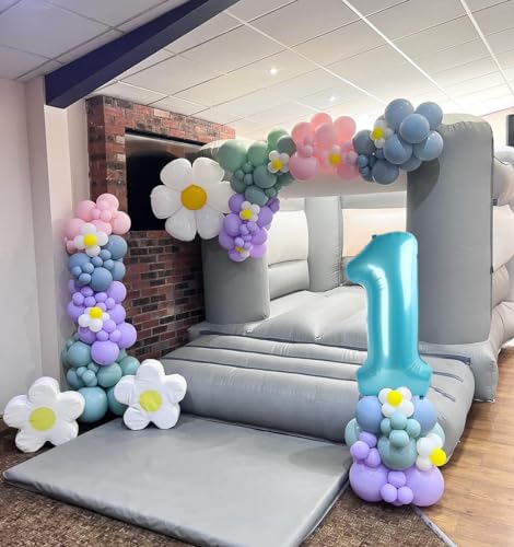 Image of 6 Balloon Numbers Birthday Decorations, 40In Pearl Blue Balloons for Party | Eye-catching Appearance, Perfect Decorative Centerpieces, Convenient Self-sealing Structure, Widely for Various Occasions