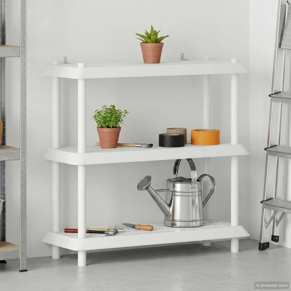 Regał 3-poziomowy 100 x 40 x 96 cm PP biały