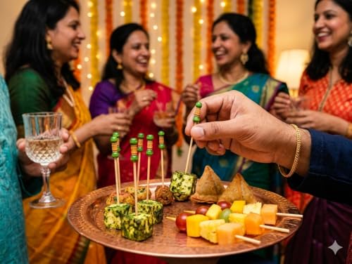 Image of Somani Decorative Bamboo Cocktail Picks Green Bead | Double Ball Topper Fancy Food Picks for Appetizers, Drinks & Garnish | Cafe, Lounge, Bakery, Catering & Home Entertaining | Pack of 100