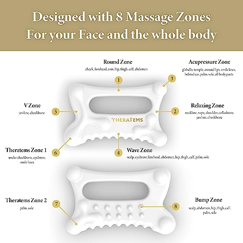 THERATEMS Ceramic Gua Sha Massage Tool, Guasha Face and Body Massager, Facial Skin Care Device, Lymphatic Drainage Trigger Point Therapy Sculpting Beauty Scraper, Skincare Myofascial Release Equipment… - Image 3