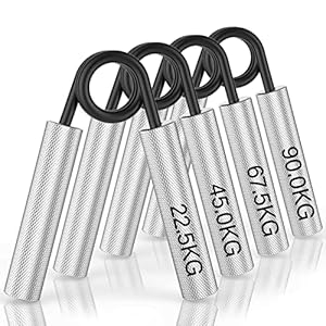 ZEAGUS Grip Strength Trainer 4 Pack,22.5KG-90KG Metal Hand Grip Strengthener,Non-Slip Heavy-Duty Forearm Exerciser,Hand Gripper for Muscle Building and Hand Rehabilitation Exercising