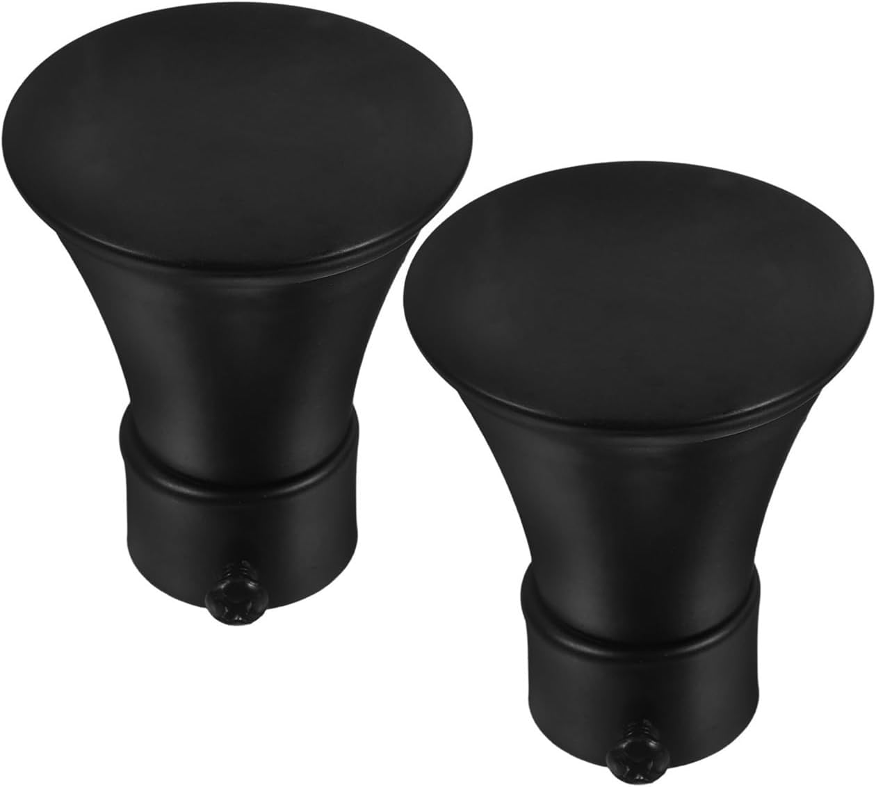 2 Pcs Iron Black Curtain Rod Finials Living Room Window Accessories