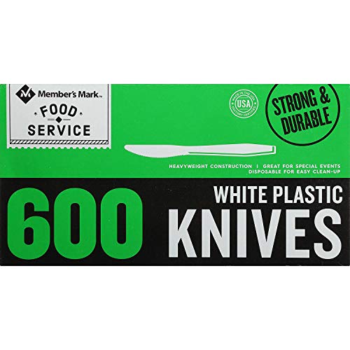 2 Pack Plastic Knives, Heavyweight, White (600 ct/pack.)